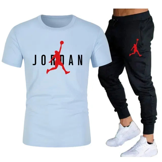 مجموعة ملابس رياضية رجالية صيفية الأكثر مبيعًا في عام 2025، مكونة من تي شيرت وبنطلون وبنطلون رياضي كاجوال للياقة البدنية وقميص وبنطلون رياضي وأزياء الهيب هوب - مجموعات رجالية -