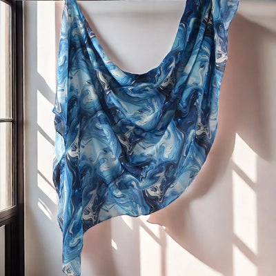 وشاح حجاب نسائي مسلم من مودال منسوج من القطن الناعم خفيف الوزن وقابل للتنفس مطبوع عليه زهور مائية من رايون فيسكوز