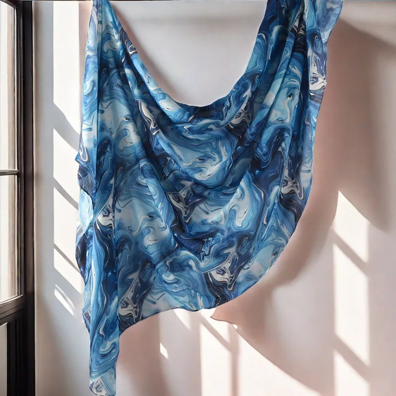 وشاح حجاب نسائي مسلم من مودال منسوج من القطن الناعم خفيف الوزن وقابل للتنفس مطبوع عليه زهور مائية من رايون فيسكوز