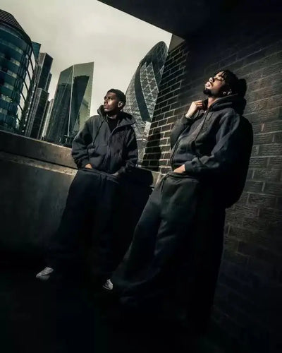 طقم سويت شيرت بقلنسوة وبنطال رياضي كاجوال بسحاب من أمريكا Y2K مكون من قطعتين، سويت شيرت هيب هوب مطرز كبير الحجم للرجال والنساء، بنطلون كاجوال