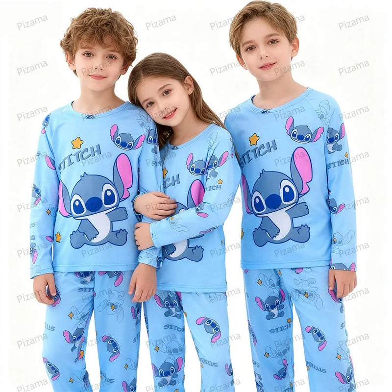 بيجامات ديزني للأولاد والبنات بأكمام طويلة من ديزني ستيتش بيجامات أطفال ملابس نوم بيجامات أطفال من مينينا