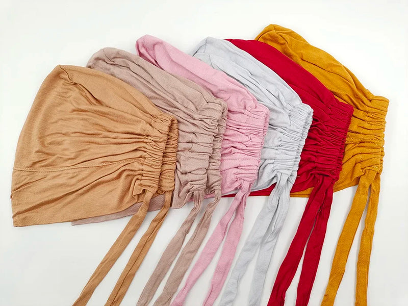 قبعة عمامة إسلامية جديدة ناعمة من المودال، قبعات حجاب داخلية، غطاء رأس إسلامي، قبعات هندية، غطاء رأس نسائي