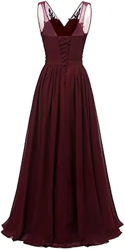 فساتين وصيفات العروس من الشيفون باللون الفيروزي بفتحة على شكل حرف V، طويلة من الدانتيل، مطرزة بالخرز، فساتين سهرة رسمية، توصيل مجاني، ضيف، حفل زفاف