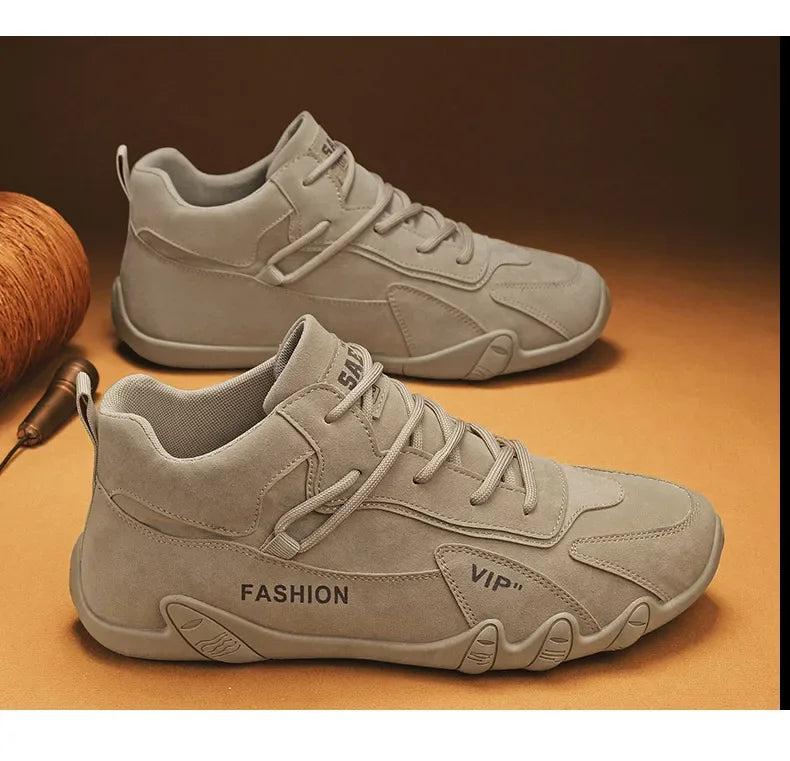 أحذية الكاحل للرجال ربيع 2025 أحذية رياضية كاجوال للرجال غير قابلة للانزلاق باللون الكاكي أحذية عمل رجالية أحذية قصيرة أحذية بدون كعب برباط أحذية زاباتيلاس للرجال