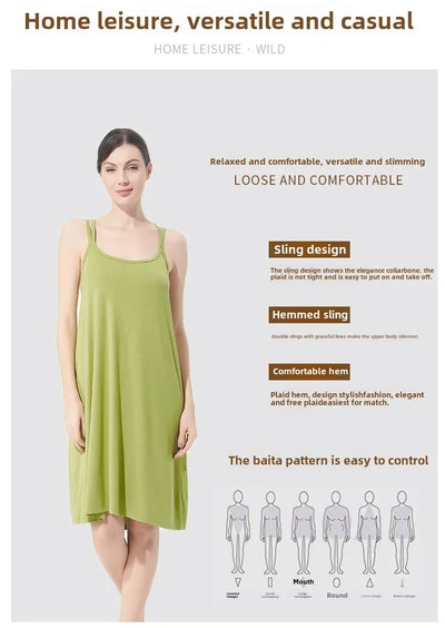 تنورة نسائية كاجوال أنيقة مثيرة مفتوحة الظهر كبيرة الحجم ذات قاعدة خلفية جميلة تنورة منزلية فضفاضة متقاطعة بأكمام طويلة