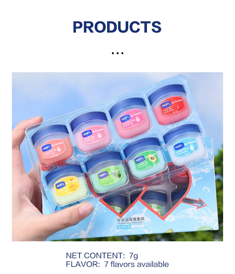 مجموعة مرطب الشفاه 4/6/8 قطع، قاعدة مرطبة ومبيضة، قاعدة نباتية طبيعية، مرطب للشفاه المتشققة، مرطب جيلي
