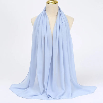 Muslim Chiffon Hijab Scarf Women Long Solid Color Head Wrap For Women Hijabs Scarves Ladies Muslim Veil Jersey Hijabs