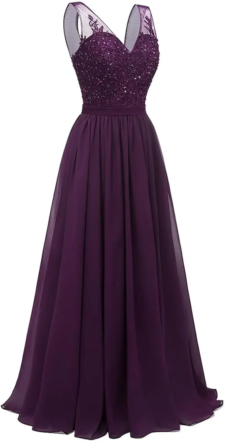 فساتين وصيفات العروس من الشيفون باللون الفيروزي بفتحة على شكل حرف V، طويلة من الدانتيل، مطرزة بالخرز، فساتين سهرة رسمية، توصيل مجاني، ضيف، حفل زفاف