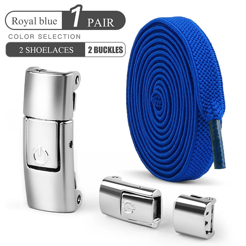 أربطة أحذية بدون رباط مقاس 8 مم، أربطة أحذية بقفل ضاغط بدون رباط، أربطة مرنة للأحذية الرياضية للأطفال والكبار، أربطة أحذية مسطحة واسعة للأحذية