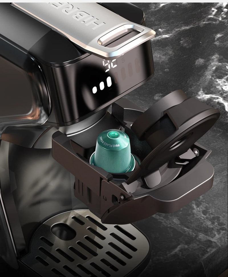 ماكينة صنع قهوة كبسولة هاي برو 6 في 1، متعددة الاستخدامات، ساخنة/باردة، قهوة إسبريسو كافيتيرا كابتشينو، ماكينة صنع قهوة دولتشي جوستو نسبرسو بودرة H1B