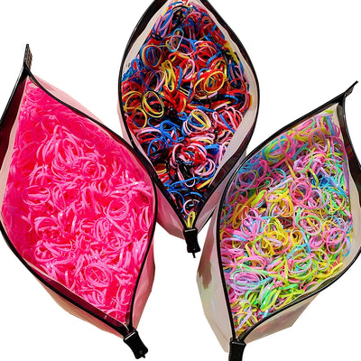 500/1000/2000 قطعة من أربطة الشعر المطاطية الملونة للاستخدام مرة واحدة للفتيات، وربطات الشعر للأطفال، وربطات ذيل الحصان، وإكسسوارات شعر الأطفال