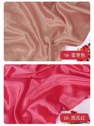 قماش ساتان كريستالي لامع سميك وثقيل بالمتر للملابس والفساتين وديكورات هانفو وقماش الخياطة اليدوي بلون أزرق سادة ومضاد للتجاعيد