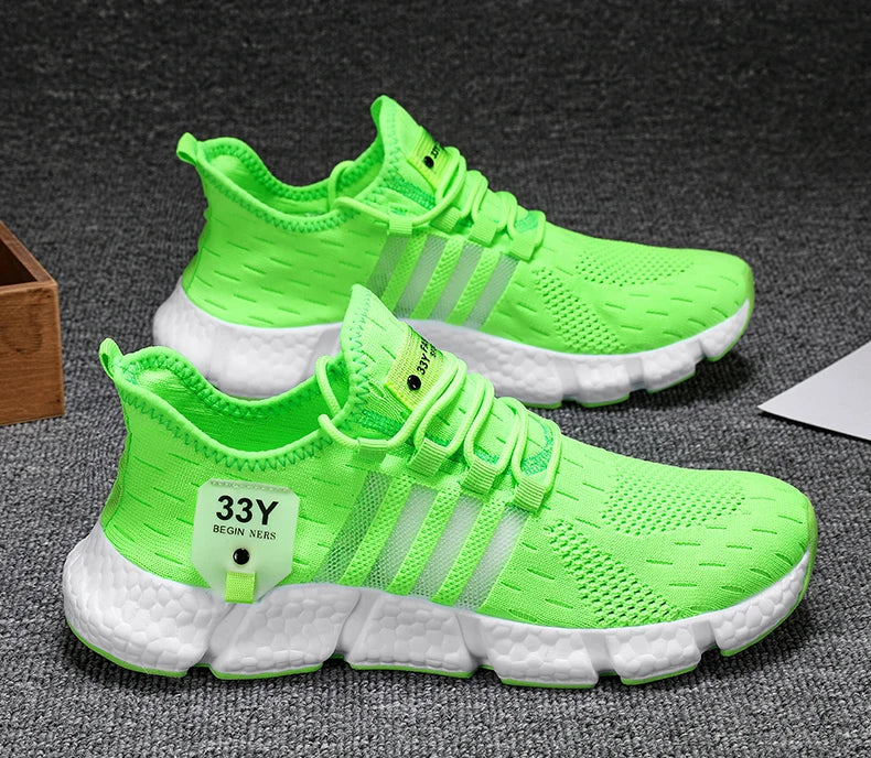 حذاء رجالي شبكي قابل للتنفس، حذاء مسطح عصري خفيف الوزن للمشي، مقاس كبير، حذاء تنس رجالي، حذاء جري ولياقة بدنية خارجي 2024