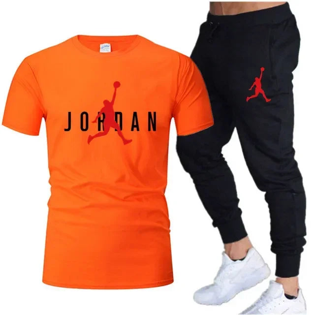 مجموعة ملابس رياضية رجالية صيفية الأكثر مبيعًا في عام 2025، مكونة من تي شيرت وبنطلون وبنطلون رياضي كاجوال للياقة البدنية وقميص وبنطلون رياضي وأزياء الهيب هوب - مجموعات رجالية -