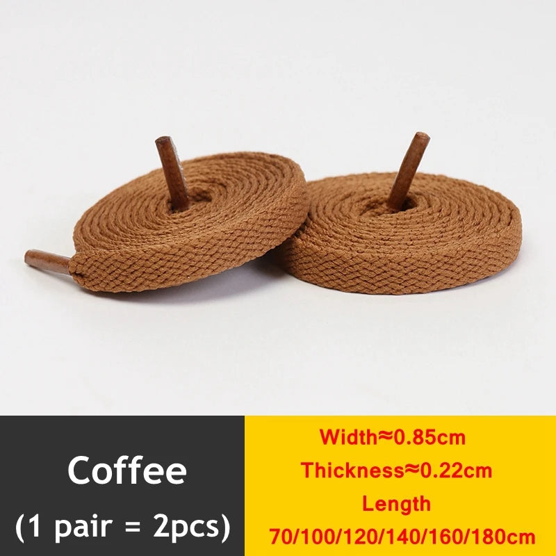 1 Pair / AF1 Shoelaces Flat Thicken Weave Craft Off Black White Shoe Laces High-top Sneaker Shoelace Accessories 25 Colors