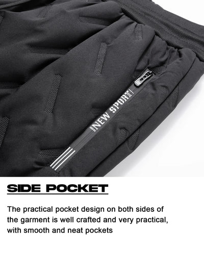 Men's Lamb Fleece Cotton Jacket and Pants 2-piece Set Autumn and Winter Thick Warm Sports Suit Casual Solid Color Coat and Pants