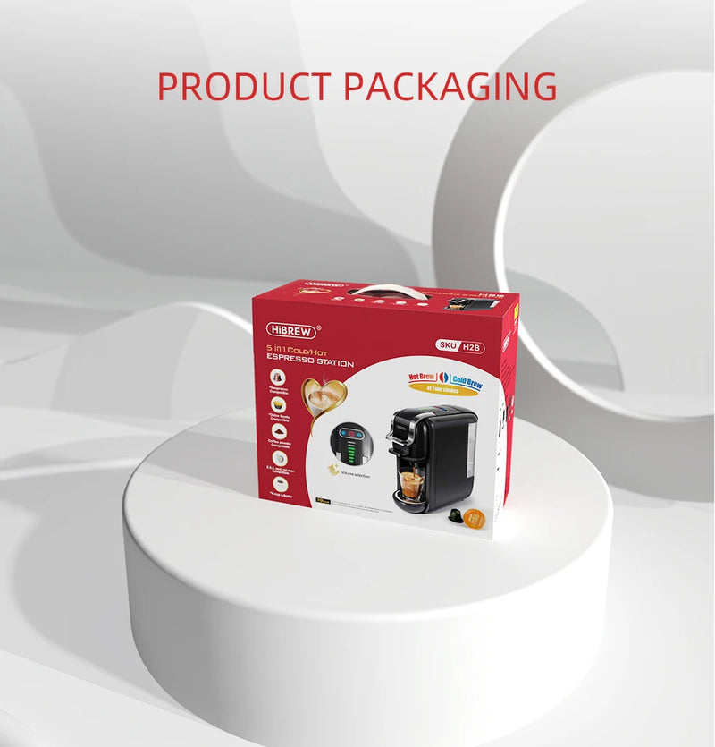 آلة صنع القهوة متعددة الكبسولات من HiBREW 5 في 1، ساخنة/باردة، كابتشينو DG، كبسولات صغيرة، قهوة مطحونة، كافتيريا، 20 بار، H2B