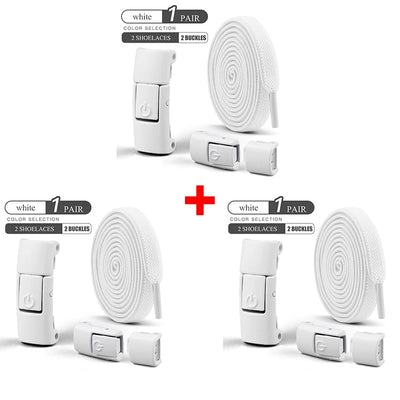 أربطة أحذية بدون رباط مقاس 8 مم، أربطة أحذية بقفل ضاغط بدون رباط، أربطة مرنة للأحذية الرياضية للأطفال والكبار، أربطة أحذية مسطحة واسعة للأحذية