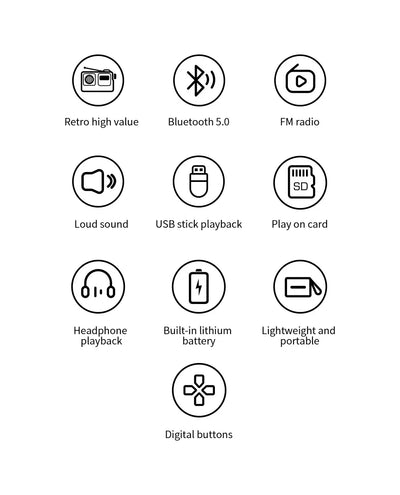 مكبر صوت بلوتوث محمول للغاية MLOVE BV800 مع راديو FM وشاشة عرض LCD وهوائي ومدخل AUX وقرص USB وبطاقة TF ومشغل MP3