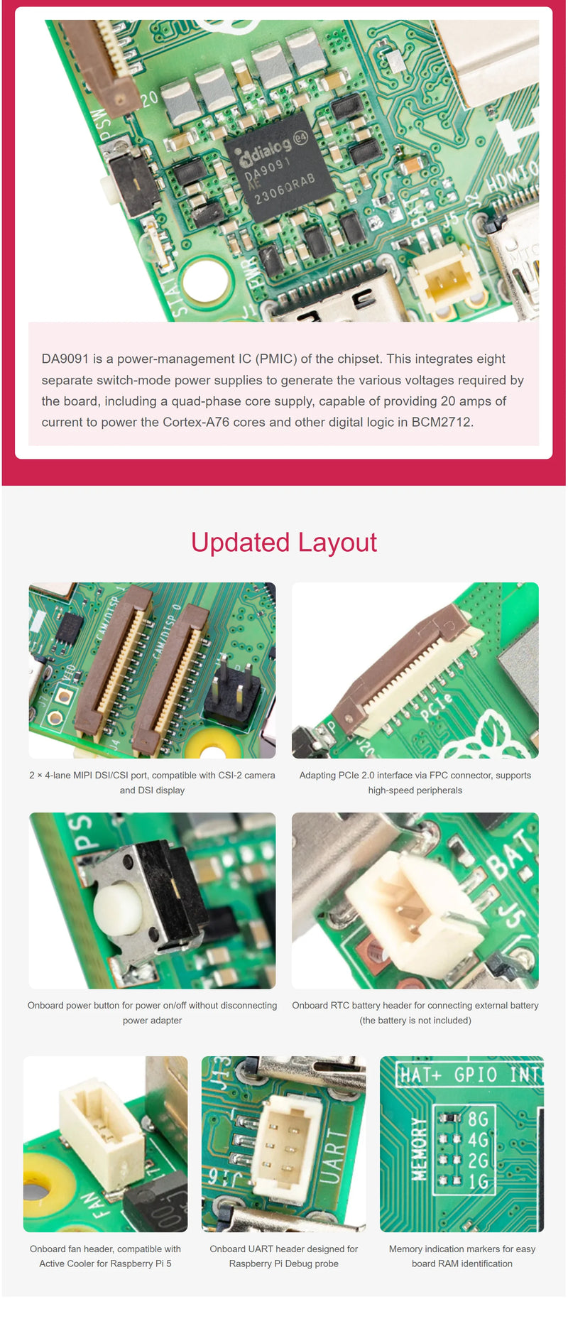 جهاز Raspberry Pi 5 الرسمي بسعة 16 جيجابايت و8 جيجابايت و2 جيجابايت و4 جيجابايت وجهاز كمبيوتر محمول صغير ومعالج BCM2712 ولوحة تطوير Raspberry Pi Bluebooth 5.0