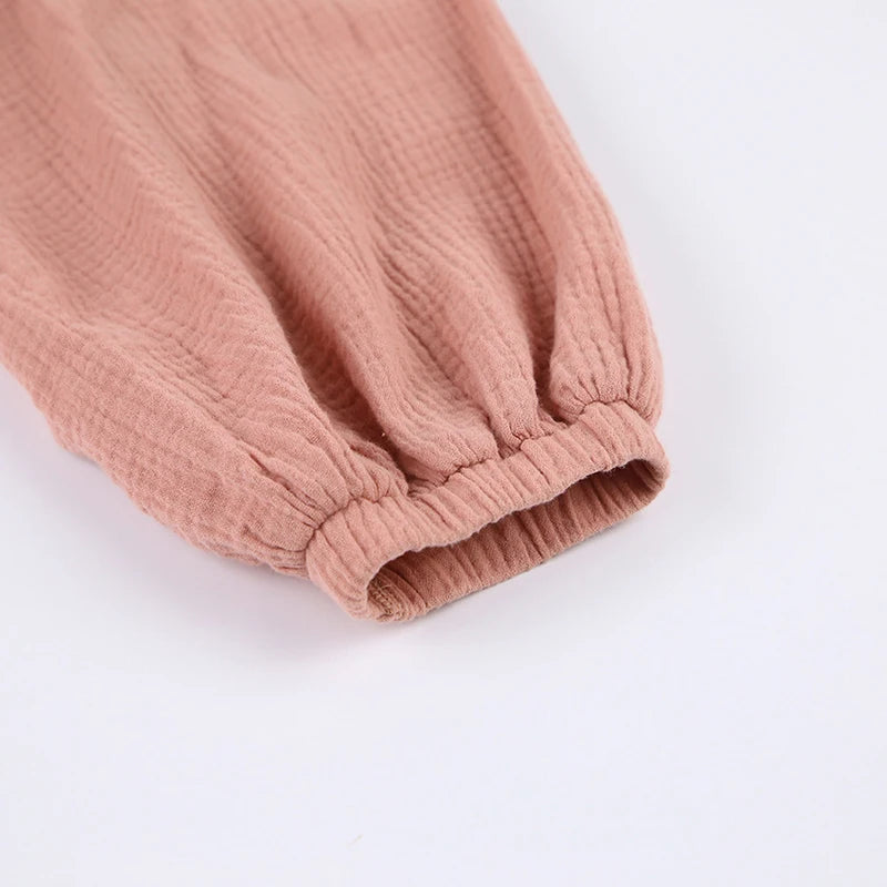 أردية حمام نسائية طويلة من قماش الموسلين 100% قطن، شاش، بأكمام طويلة، كاجوال فضفاضة، قابلة للتنفس، ضمادة صلبة، ملابس نوم ماكسي