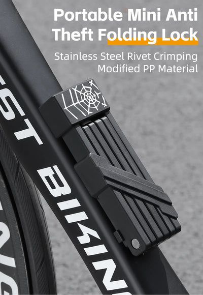 قفل دراجة محمول قابل للطي من ويست بايكينج، قفل أمان متين مضاد للسرقة، قفل دراجة كهربائية، ملحقات دراجات الطرق الجبلية