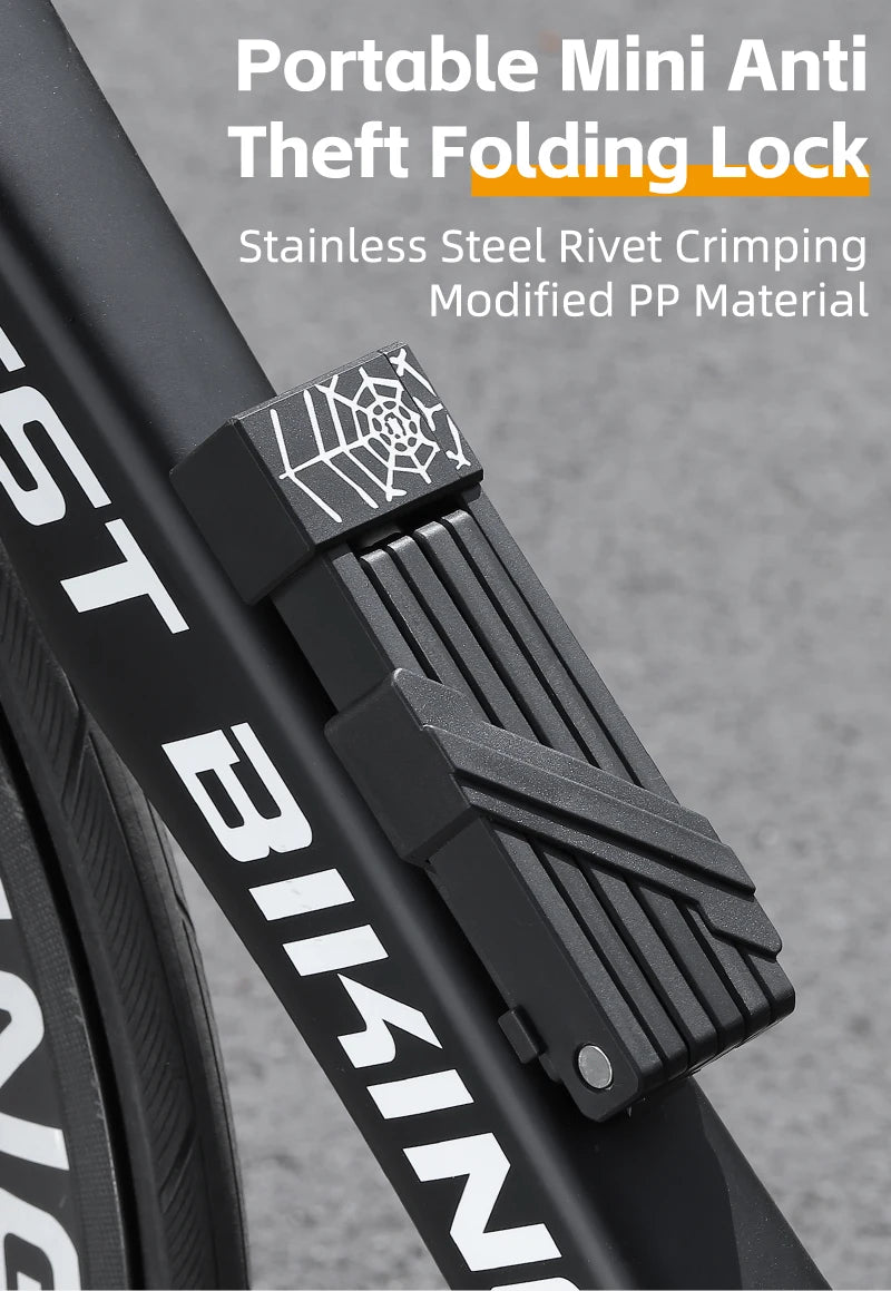قفل دراجة محمول قابل للطي من ويست بايكينج، قفل أمان متين مضاد للسرقة، قفل دراجة كهربائية، ملحقات دراجات الطرق الجبلية