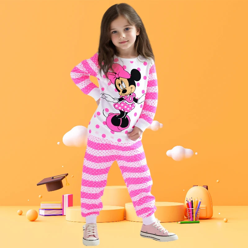 بيجامات جديدة للبنات بأكمام طويلة، بيجامات ميني للأطفال، بيجامات قطنية للأطفال، ملابس نوم للأطفال، مجموعات ملابس للبنات، ملابس للأطفال