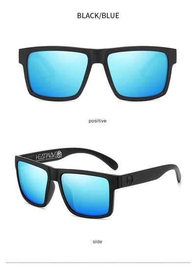 نظارات شمسية جديدة عالية الجودة فاخرة من Heat Wave موديل 2024، نظارات شمسية مستقطبة مربعة العدسات متصلة للنساء والرجال، نظارات شمسية UV400