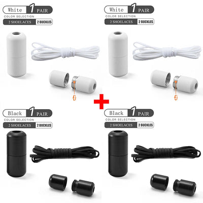 أربطة أحذية مرنة بدون رباط، أربطة أحذية نصف دائرية للأطفال والكبار، أربطة أحذية سريعة الارتداء، أربطة قفل معدنية، أربطة أحذية