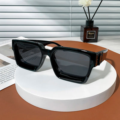 نظارات شمسية فاخرة من Ruiao Retro Black Millionaire Shades 2025 للرجال من تصميم العلامة التجارية الشهيرة نظارات شمسية مربعة للرجال والنساء