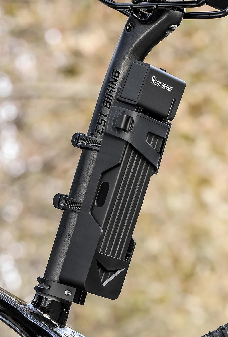 قفل دراجة محمول قابل للطي من ويست بايكينج، قفل أمان متين مضاد للسرقة، قفل دراجة كهربائية، ملحقات دراجات الطرق الجبلية
