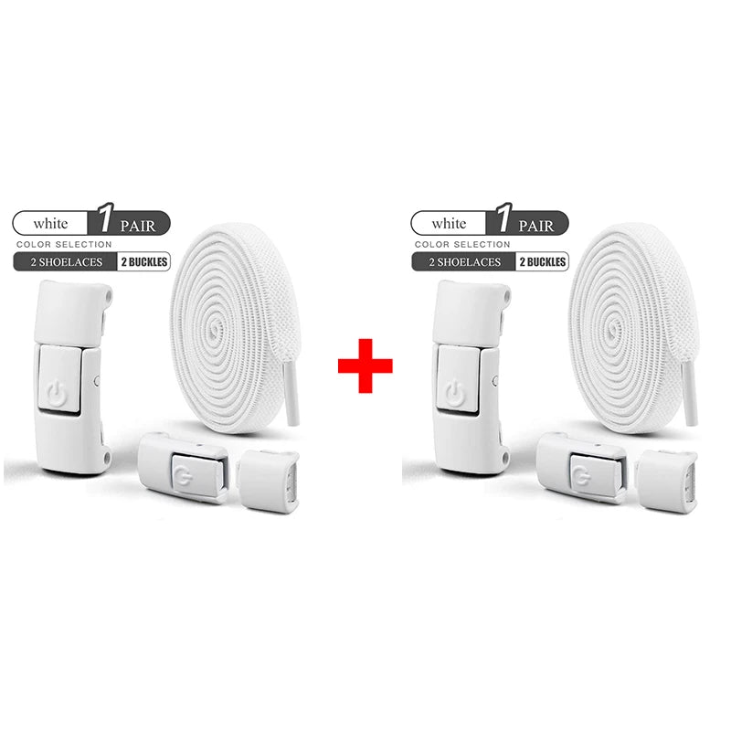 أربطة أحذية بدون رباط مقاس 8 مم، أربطة أحذية بقفل ضاغط بدون رباط، أربطة مرنة للأحذية الرياضية للأطفال والكبار، أربطة أحذية مسطحة واسعة للأحذية