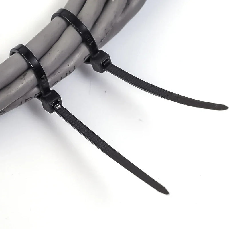 500/100 قطعة من أربطة الكابلات البلاستيكية النايلون ذاتية القفل للبيع بالجملة، أربطة كابلات قابلة للتعديل، حلقات تثبيت الكابلات، أربطة سلكية للمكتب المنزلي