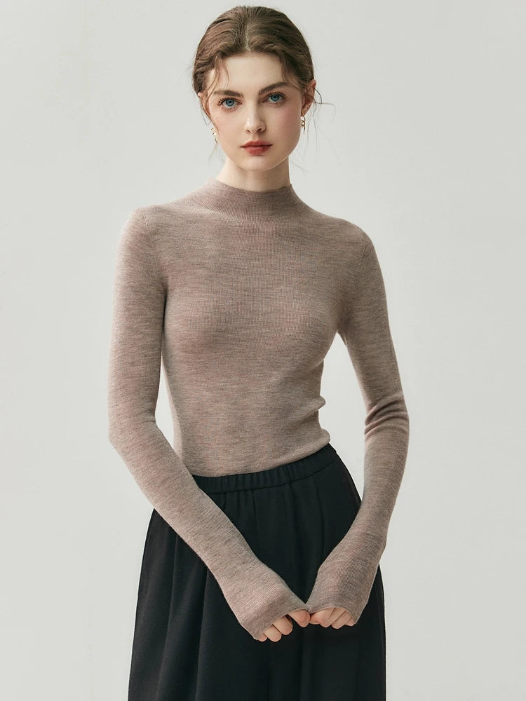 سترة نسائية من CHICUU مصنوعة من الصوف بنسبة 100% وقابلة للغسل في الغسالة، بلوفر برقبة دائرية، مصنوعة من 18 خيطًا من الكشمير الصوفي، مناسبة لفصل الخريف والشتاء