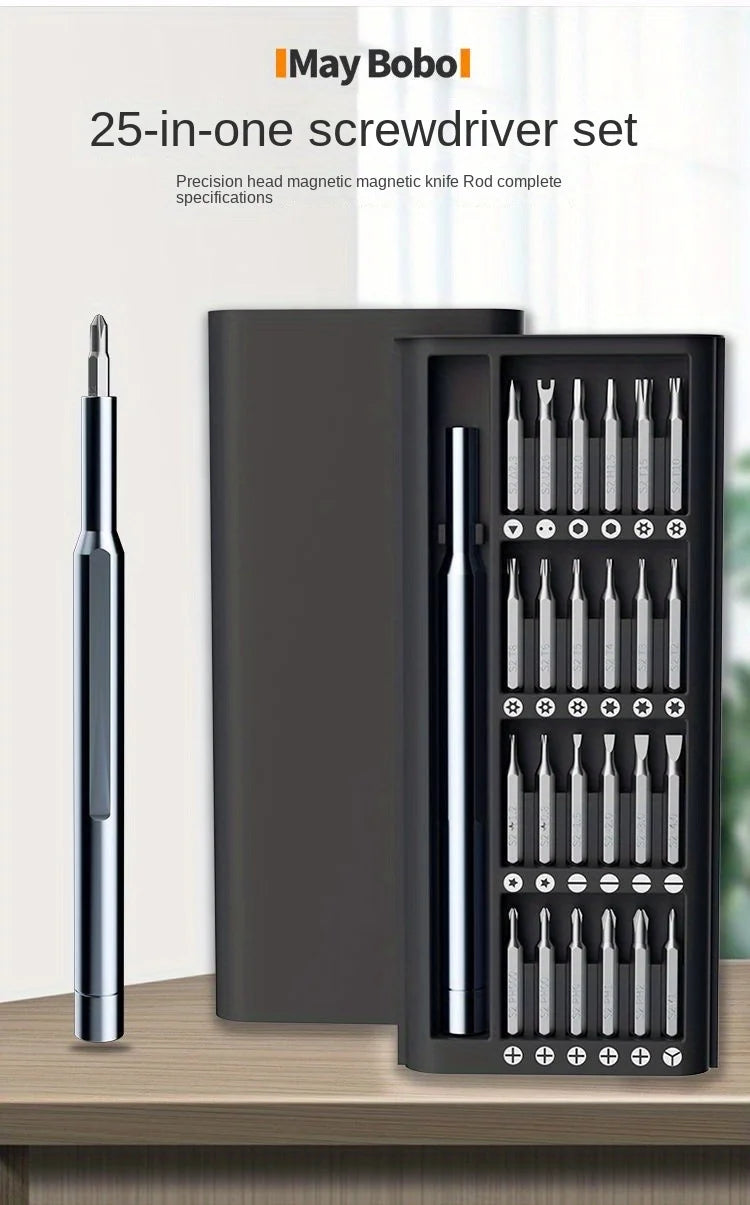 مجموعة مفكات براغي دقيقة 25 في 1، فيليبس توركس، رأس مسطح سداسي، رأس مفك براغي مغناطيسي لأجهزة iPhone وPC وساعة وكاميرا ونظارات