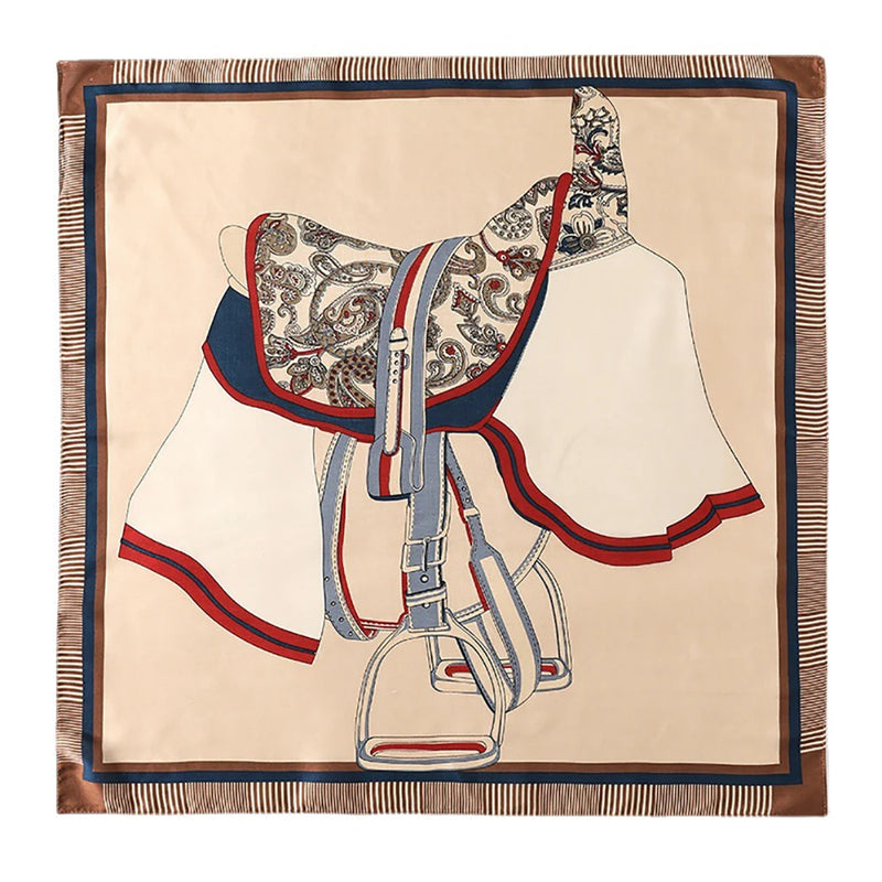 وشاح مربع نسائي من حرير التوت الخالص 100% مطبوع عليه رباط رأس ووشاح فاخر لزينة الشعر النسائية وأوشحة باندانا نسائية 53 سم