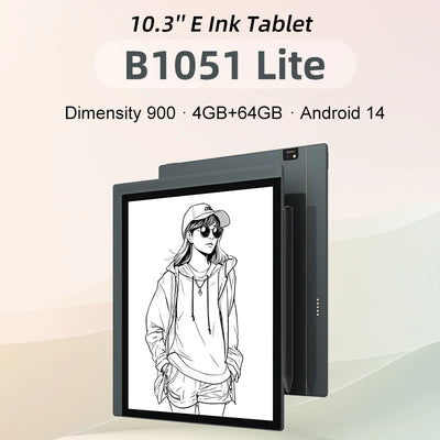 قارئ الكتب الإلكترونية Bigme B1051 مقاس 10.3 بوصة، يعمل بنظام Android 14، جهاز لوحي للكتب الإلكترونية، Demensity 900، 6+128 جيجابايت، حبر إلكتروني، B1051 Lite 4+64 جيجابايت