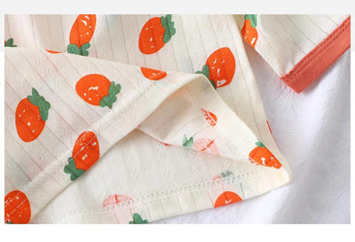 طقم بيجامات صيفي لطيف ومريح للأطفال بأكمام طويلة وملابس نوم قطنية وغرف مكيفة