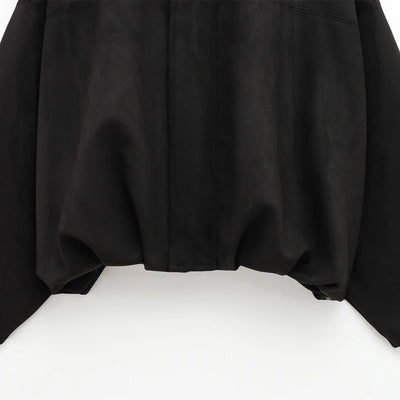 جاكيت بومبر نسائي من HXAO، بأكمام طويلة، وسحاب، من جلد الغزال، جاكيت نسائي قصير من High Street لعام 2025، معاطف، ملابس خارجية