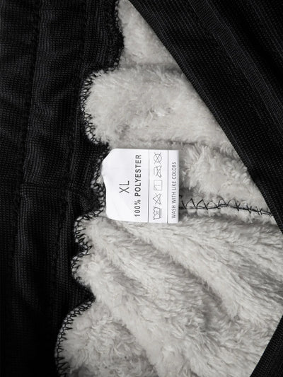 Men's Lamb Fleece Cotton Jacket and Pants 2-piece Set Autumn and Winter Thick Warm Sports Suit Casual Solid Color Coat and Pants