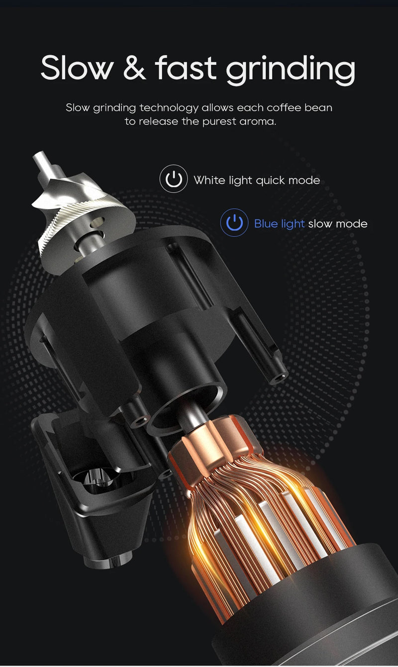 مطحنة قهوة كهربائية مخروطية صغيرة محمولة من HiBREW G5 مقاس 48 مم، مطحنة حبوب قهوة للمطبخ للإسبريسو والقهوة التركية