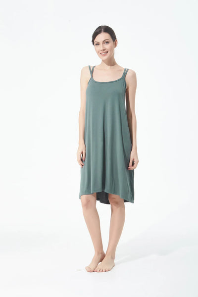 تنورة نسائية كاجوال أنيقة مثيرة مفتوحة الظهر كبيرة الحجم ذات قاعدة خلفية جميلة تنورة منزلية فضفاضة متقاطعة بأكمام طويلة