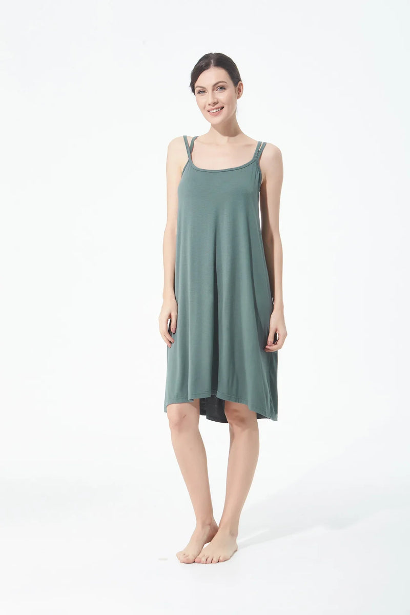 تنورة نسائية كاجوال أنيقة مثيرة مفتوحة الظهر كبيرة الحجم ذات قاعدة خلفية جميلة تنورة منزلية فضفاضة متقاطعة بأكمام طويلة