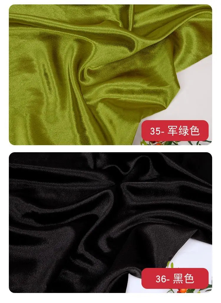 قماش ساتان كريستالي لامع سميك وثقيل بالمتر للملابس والفساتين وديكورات هانفو وقماش الخياطة اليدوي بلون أزرق سادة ومضاد للتجاعيد