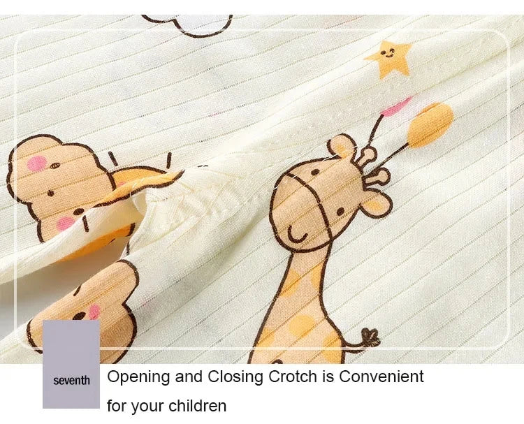 طقم بيجامات أطفال قطني ناعم قابل للتنفس، طقم ملابس نوم منزلية بأكمام طويلة برسومات كرتونية لطيفة للأطفال من عمر 0 ​​إلى 5 سنوات