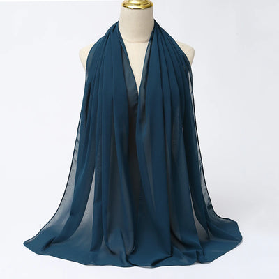 Muslim Chiffon Hijab Scarf Women Long Solid Color Head Wrap For Women Hijabs Scarves Ladies Muslim Veil Jersey Hijabs