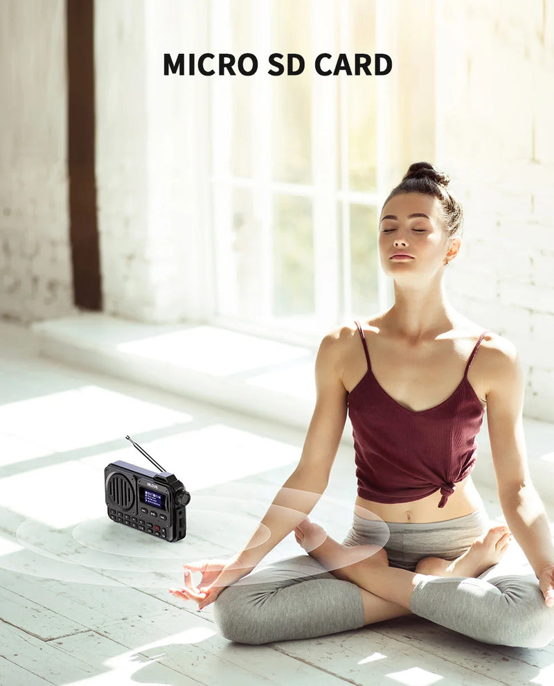 مكبر صوت بلوتوث محمول للغاية MLOVE BV800 مع راديو FM وشاشة عرض LCD وهوائي ومدخل AUX وقرص USB وبطاقة TF ومشغل MP3