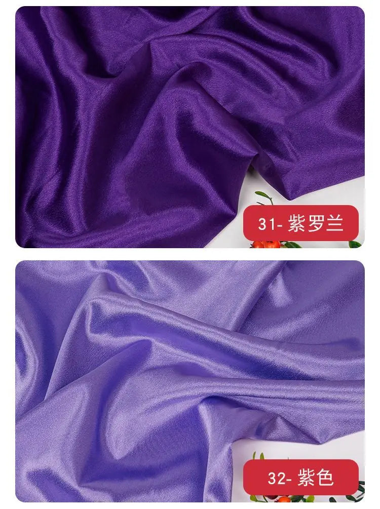 قماش ساتان كريستالي لامع سميك وثقيل بالمتر للملابس والفساتين وديكورات هانفو وقماش الخياطة اليدوي بلون أزرق سادة ومضاد للتجاعيد