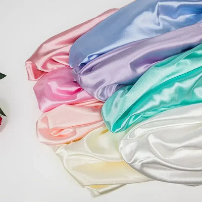 قماش ساتان كريستالي لامع سميك وثقيل بالمتر للملابس والفساتين وديكورات هانفو وقماش الخياطة اليدوي بلون أزرق سادة ومضاد للتجاعيد